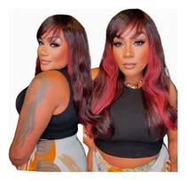 Comprar Peruca Lace Wig Ondulada Média 55cm Cu002F Franja Curta