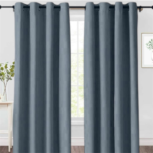 Cortinas De Aros Gruesas Que No Pasa La Luz 2.74m X 2.13m Grey