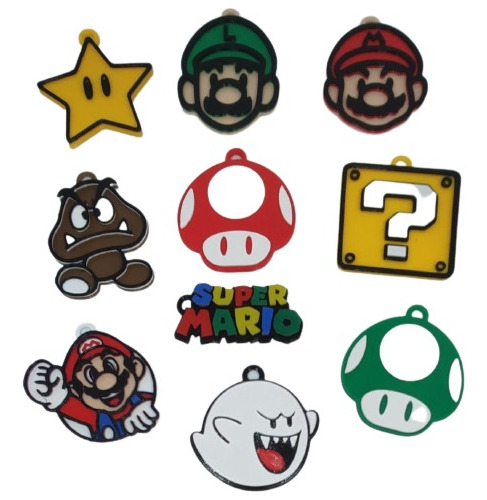 30 Souvenirs Super Mario Bros Llavero, Iman, Pin En 3d