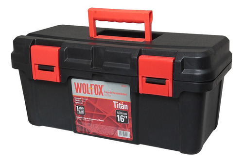 Caja De Herramientas 48 Cm Plástica Wolfox Wf3270 Color Negro