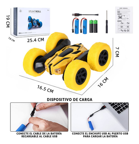 Carro De Control Remoto Deriva Rotación De 360 Grados Con Música Y Luz Color Amarillo ZL-928-7 CNZLING