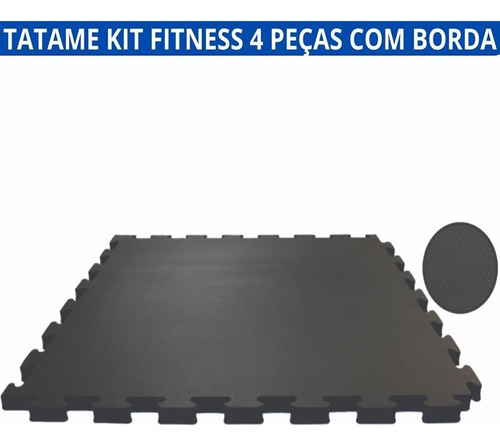 Kit 4 Tatames 50 X 50 X 1cm Praticas De Exercicios Academia Cor Tatame 4 Peças Preto