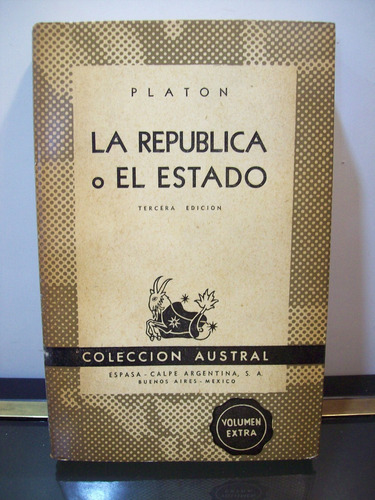 Adp La Republica O El Estado Platon /ed Espasa Calpe Austral