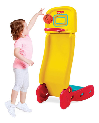 2 En 1: Baloncesto Y Resbalin 32x65x98 Cms Fisher Price