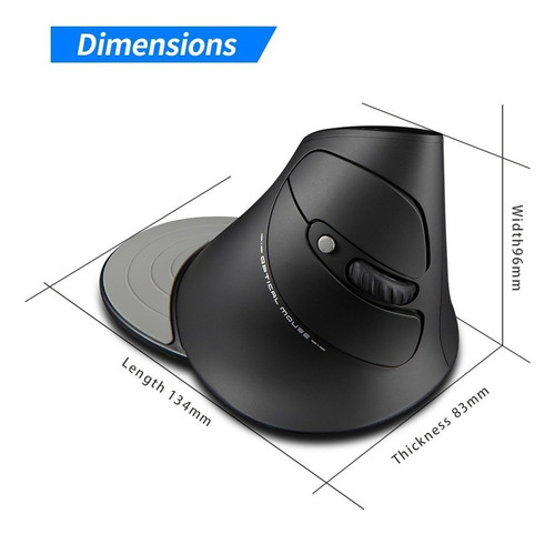 Zx^ Mouse Gamer Vertical Sem Fio Zelotes F-17 Preto