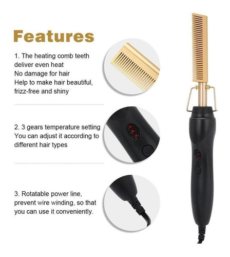 Multi-functional Electric Heating Straightener Comb
