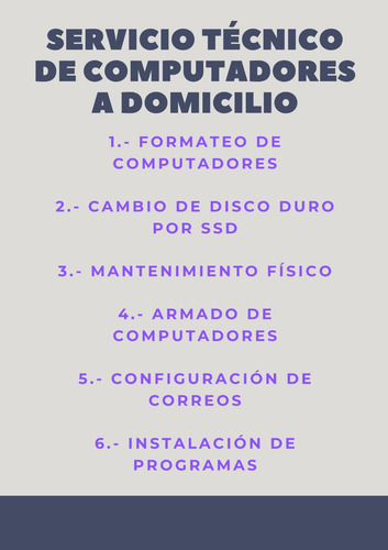 Mantenimiento Formateo Computadores Pc Laptops A Domicilio