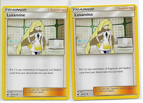 Pokémon Lusamine X2 96/111 Uncommon.