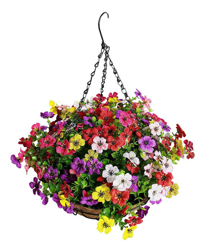 Lardux Cesta Colgante Artificial Flor Falsa 12  Para Jardin