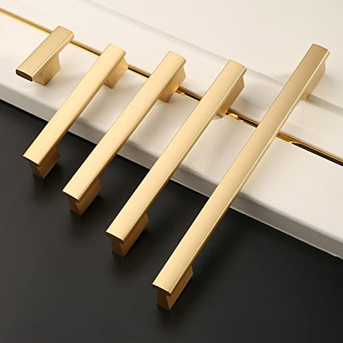 10 Herrajes (177mm) Dorado Cepillado Para Muebles De Cocina
