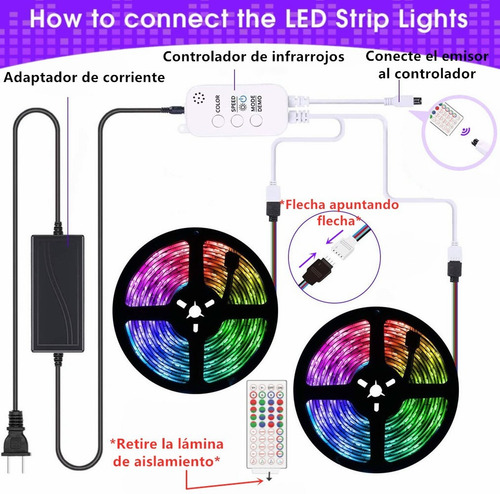 10m Tira Led Bluetooth,tira De Luces 300 Led Impermeable Rgb