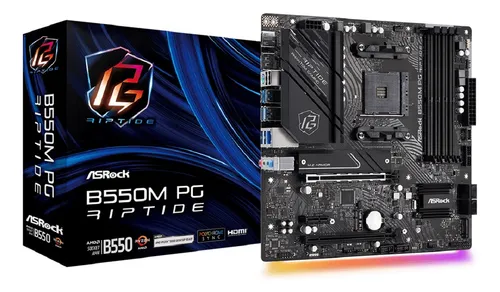 Placa base Asrock B550m Pg Riptide, chipset B550, Amd Am4, color negro