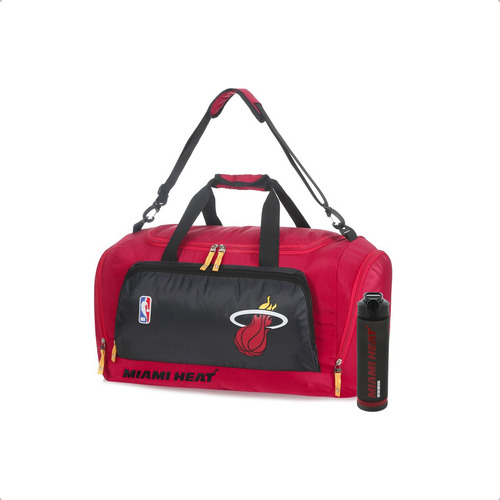 Combo Bolso Miami Heat + Botella Deportiva Nba Basket