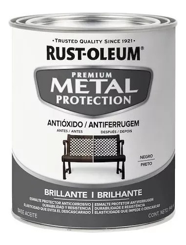 Pintura Antioxido Metal Protection Negr  Brillante 0,946 Lt