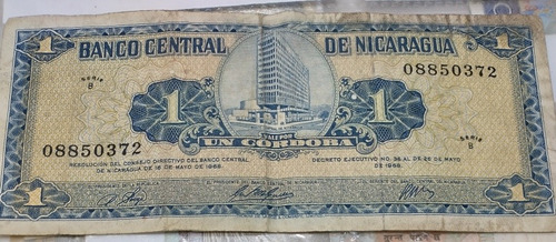 Billete Nicaragua 1 Cordova Usado