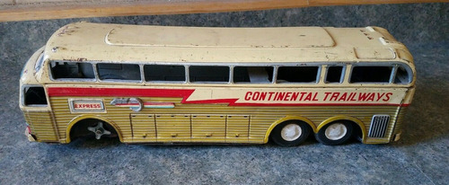 Vintage Autobus Continental Trailways De Metal Prensado