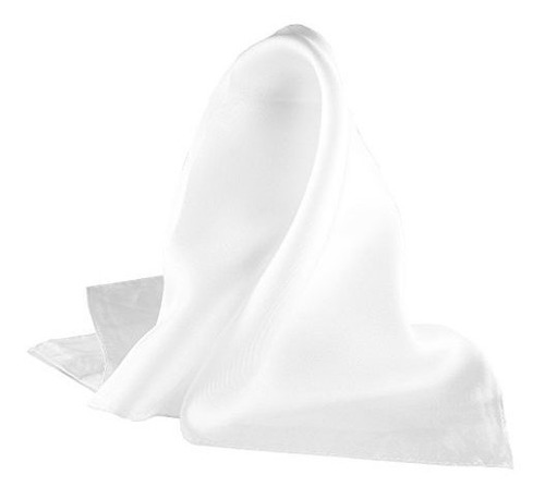 Pañuelo Blanco Seda Pura 100% Para Hombre 17 X17