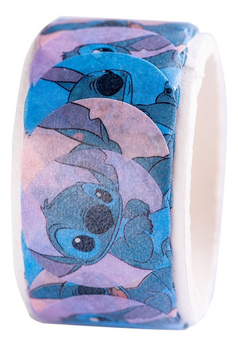 Mini Washi Tape Stickers Redondos Stitch Mooving X1 Color Azul Y Rosa