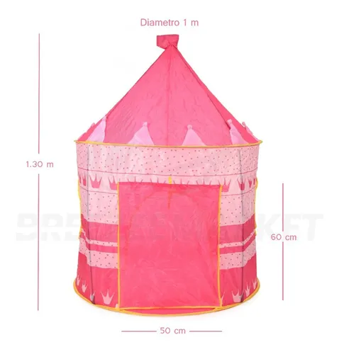 Carpa Castillo Princesa Portátil Plegable Rosada Armable