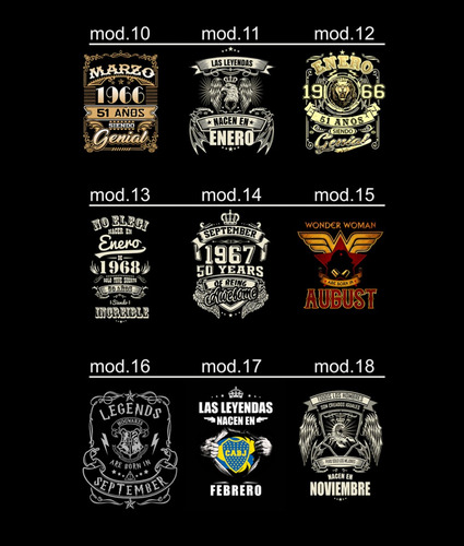 Imagen 3 de 4 de Remeras De Cumpleaños Personalizadas, Unisex, Full Print