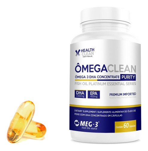 Ômega 3 Ômegaclean Ultra Concentrado 60 Cáps - Health Clean Sabor Sem sabor