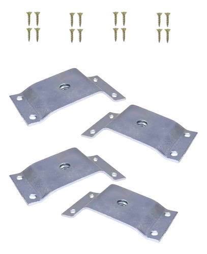 Kit 04 Chapinhas Metalicas Com Parafusos Suporte P/ Pés