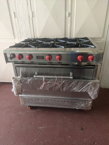 Cocina Industrial Horno A Gas 6 Hornillas Acero Inoxidable