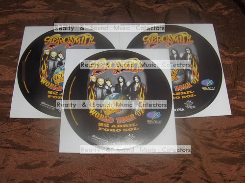 Aerosmith 3 Stickers Foro Sol Tour 2007 De Coleccion