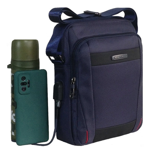 Imagen 3 de 6 de Morral Bolso Hombre Porta Tablet Accesorios Celular Lentes