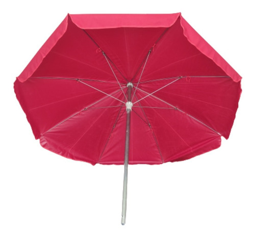 Parasol Sombrilla Lona Gruesa Acero Rojo 2.40 Mt Diam Imperm