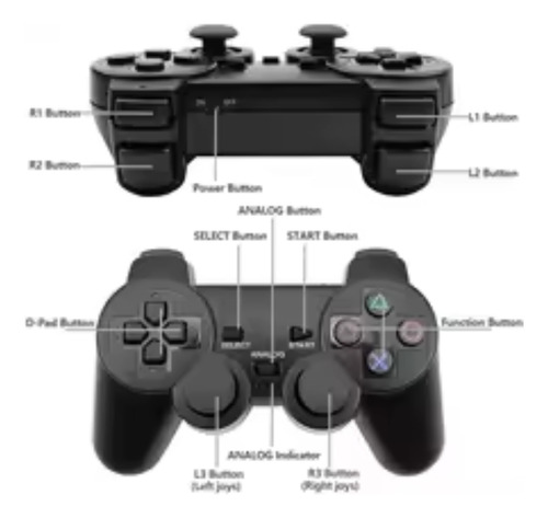 Controle Para Ps1 Ps2 Joystick Sem Fio Plug And Play Preto