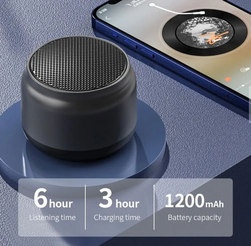 Parlante Portátil Inalámbrico Con Bluetooth 5.0 Color Gris
