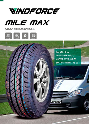 Kit 2 Llantas 205r14 Windforce Mile Max 109/107r 8c
