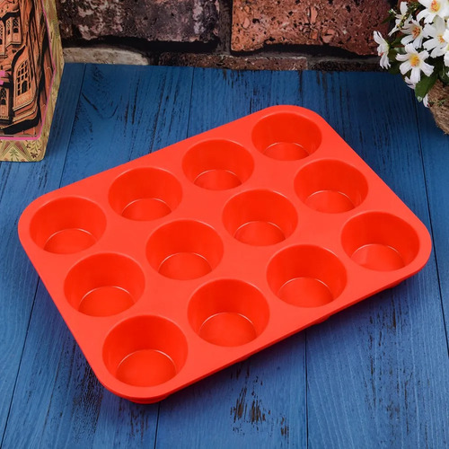 Molde De Silicona Para Magdalenas De 12 Tazas