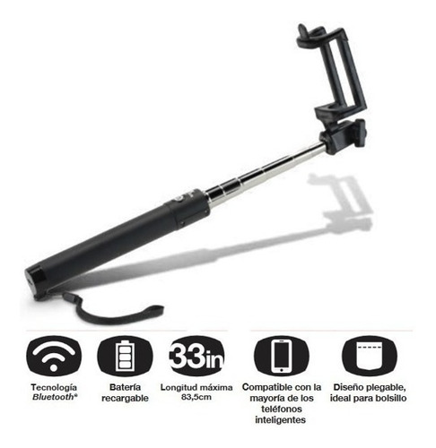 Baston Para Selfie Boton Disparador Bluetooth Xtech 210 80cm