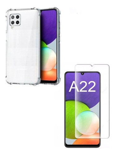 Case Reforzada Mas Vidrio Templado 9h Samsung Galaxy A22 4g