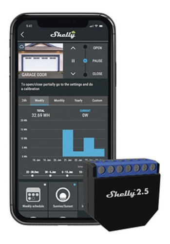 Doble Relevador Interruptor Wifi P/ Persianas Shelly 2.5