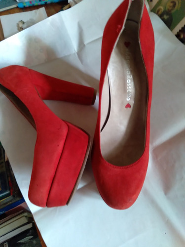Maggio Rosetto Zapatos Gamuzados Rojos- Plataforma-finos-chi