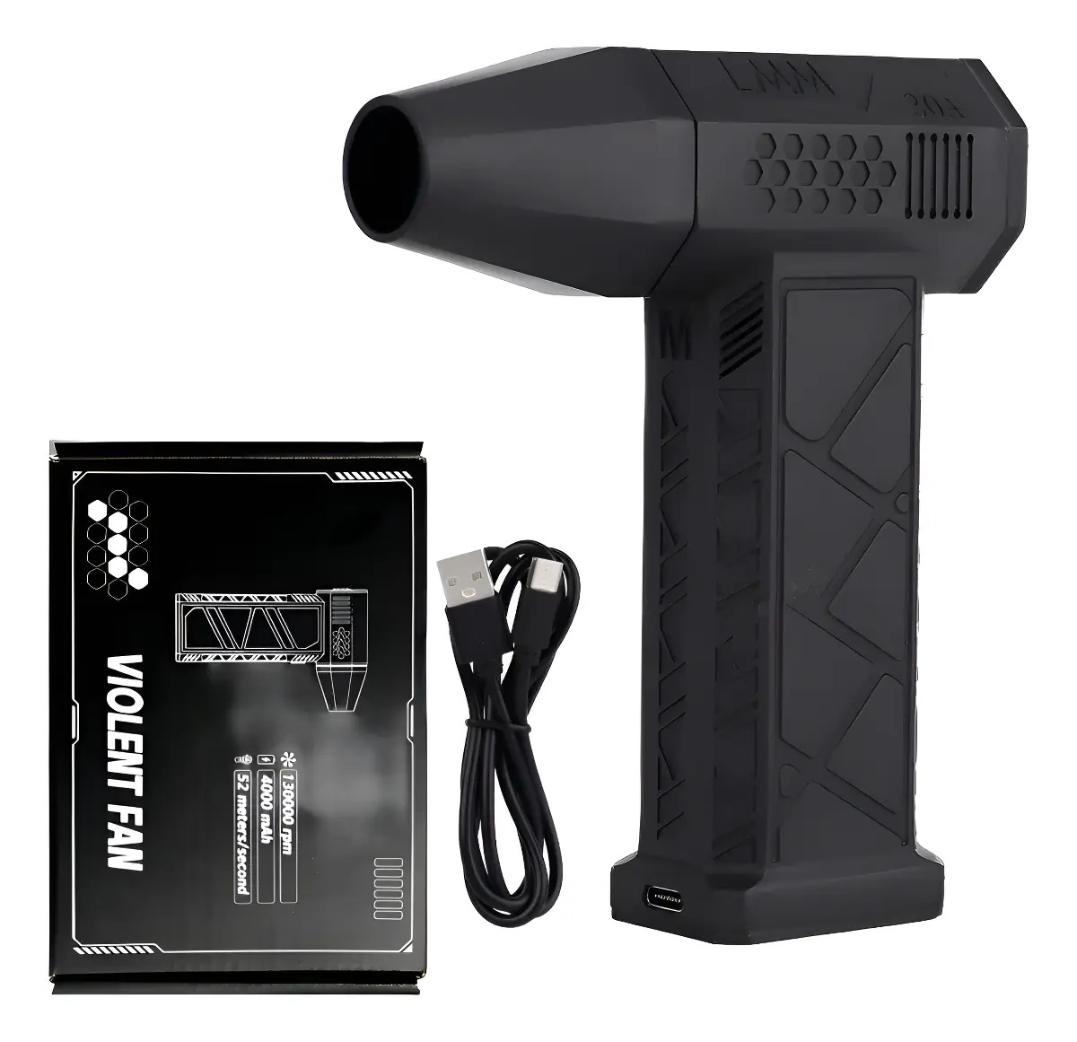 Soplador Pistola Mini Jet Inalambrico Mas Potencia 40ma Rpm Color Negro