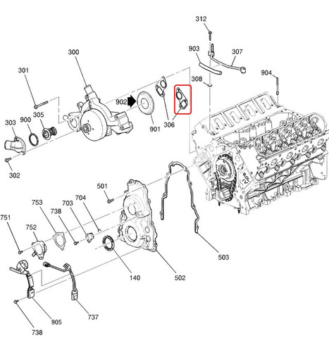 Junta Bomba Agua Gmc Yukon 6.2l V8 2007