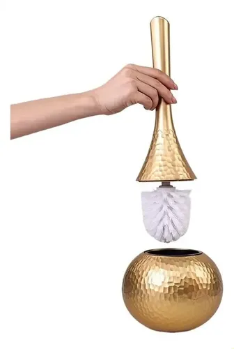 \ Escova De Limpeza De Banheiro Dourada Com Base -. Aa