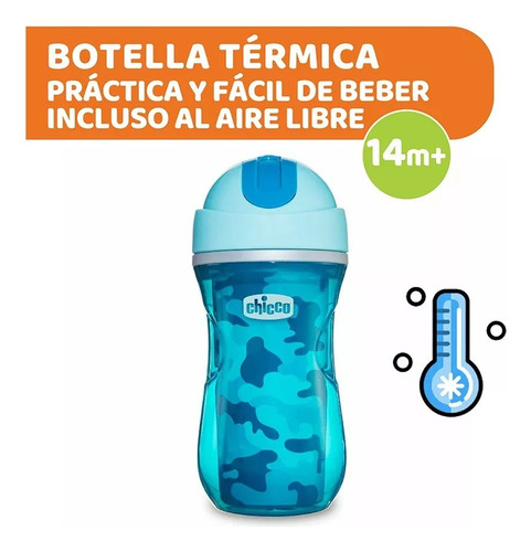 Imagen 2 de 9 de Vaso Antiderrame Sorbete Chicco Sport Cup 14m+ Azul