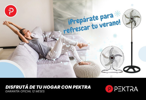 Imagen 6 de 8 de Ventilador 3 En 1 Pektra 18p 5 Aspas Metalico Pie Pared Piso
