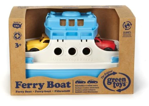 Ferry Green Toys Con Juguete Para Bañera Mini Cars, Azul / B