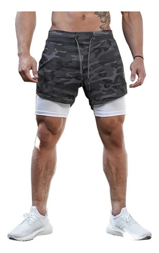 2 In 1 Double Short For Running W/ Lycra And Internal Pocket