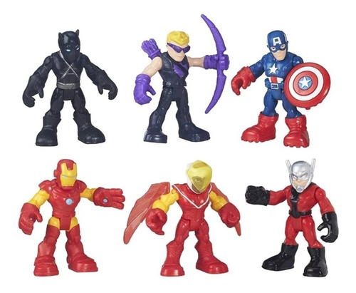 Miniatura Playskool Super Hero Gavião Pantera Negra Capitão