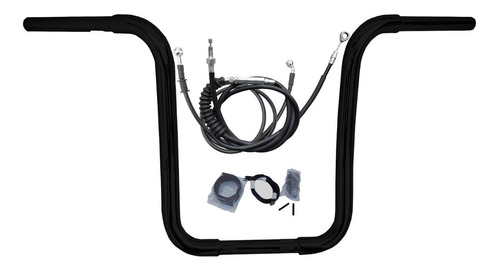 Kit Guidão Seca S. - Curve 1.1/4 Preto Hd Road King 16 Alt