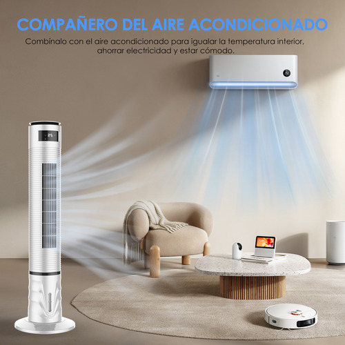 Ventilador Vertical De Torre Para Aire Acondicionado 120cm 34 Cm Blanco