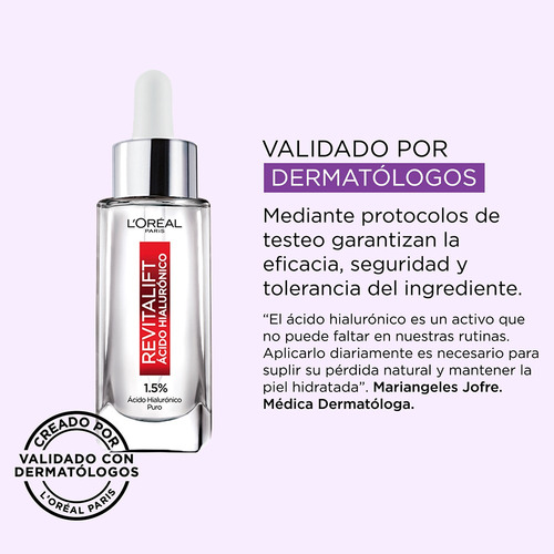 Sérum Serum Ácido Hialurónico L'Oréal Paris Revitalift día/noche para todo tipo de piel de 30mL