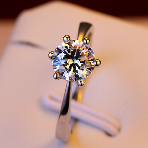 Anillo De Compromiso De Oro Blanco 18k Con Zirconia- Mod 354